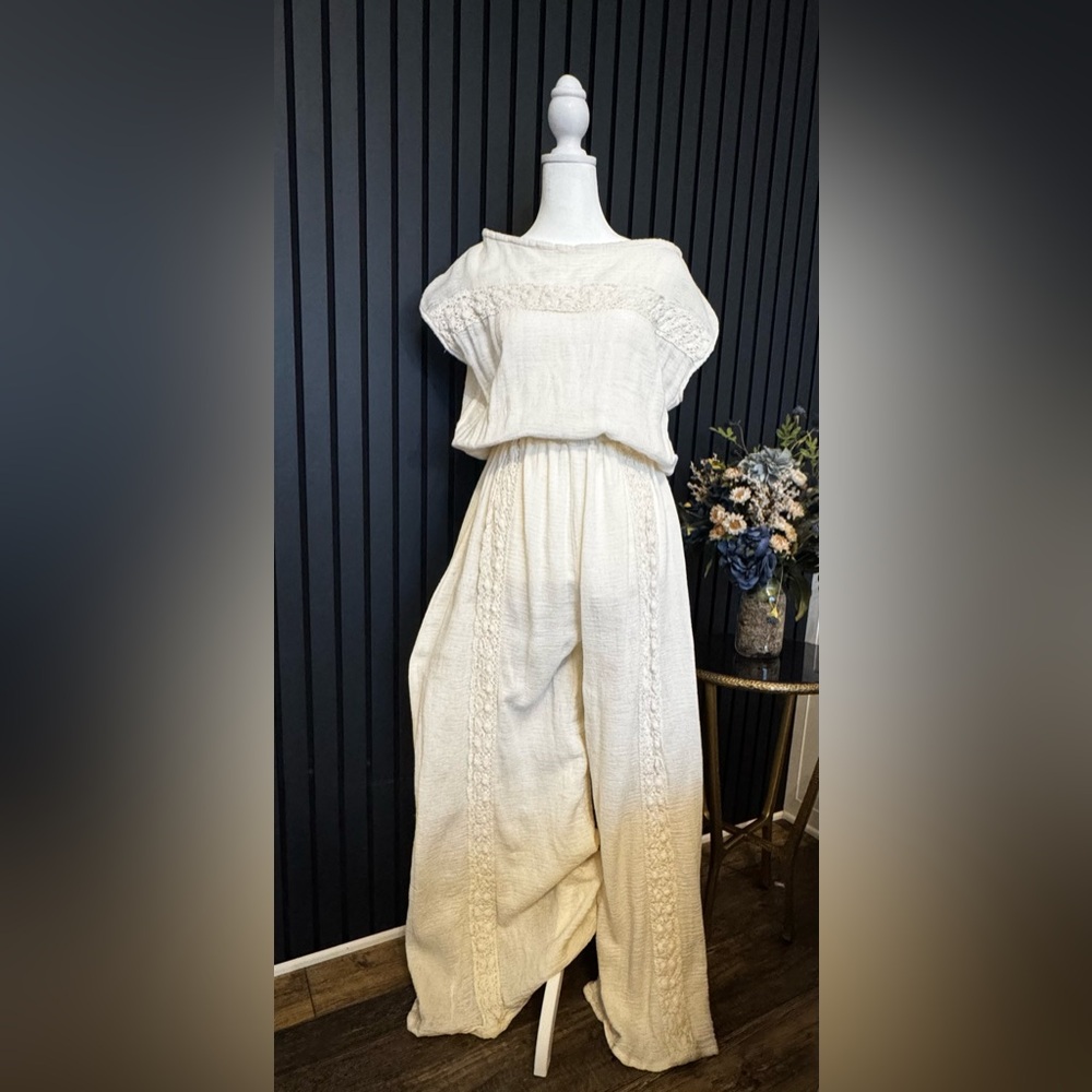 Jen's Pirate Booty Cream Gauze Jumpsuit